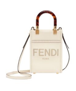 Mini Tasche aus wei?em Leder  18cm