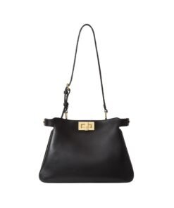 Tasche aus schwarzem Leder  19cm