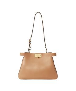 Tasche aus Leder in Cappuccino-Farbe  19cm