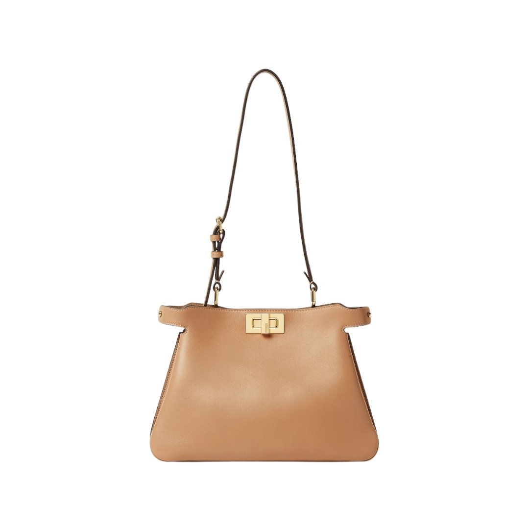 Tasche aus Leder in Cappuccino-Farbe 19cm