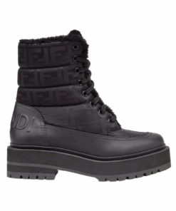 Schwarze Bikerboots aus Leder 3cm