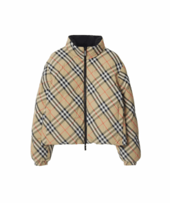 Nylon-Pufferjacke Braun/Beige