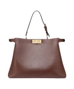 Dunkelbraune Ledertasche 28cm