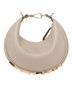 Mini Ledertasche in Taubengrau 13cm