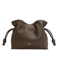 Clutch aus Nappaleder in Schokoladenbraun 18cm