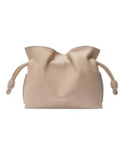 Clutch aus Nappaleder in Sandfarben 18cm