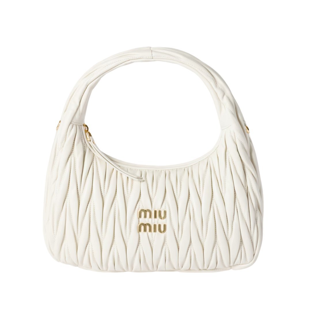 Wander Nappa-Leder-Hobo Wei? 18cm