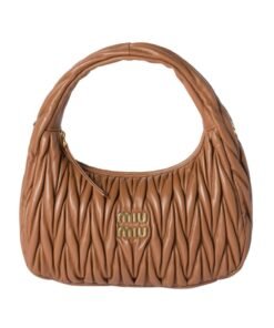 Nappa-Leder-Hobo Cognac 18cm