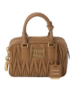 Arcadie-Matelass?-Nappa-Leder Karamell 13cm