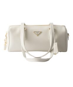 Mittelgro?e Lederhandtasche mit Griff in Wei? 12.5cm