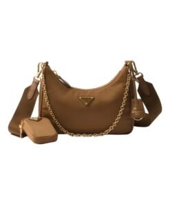 Re-Nylon-Tasche in Brandy 18cm
