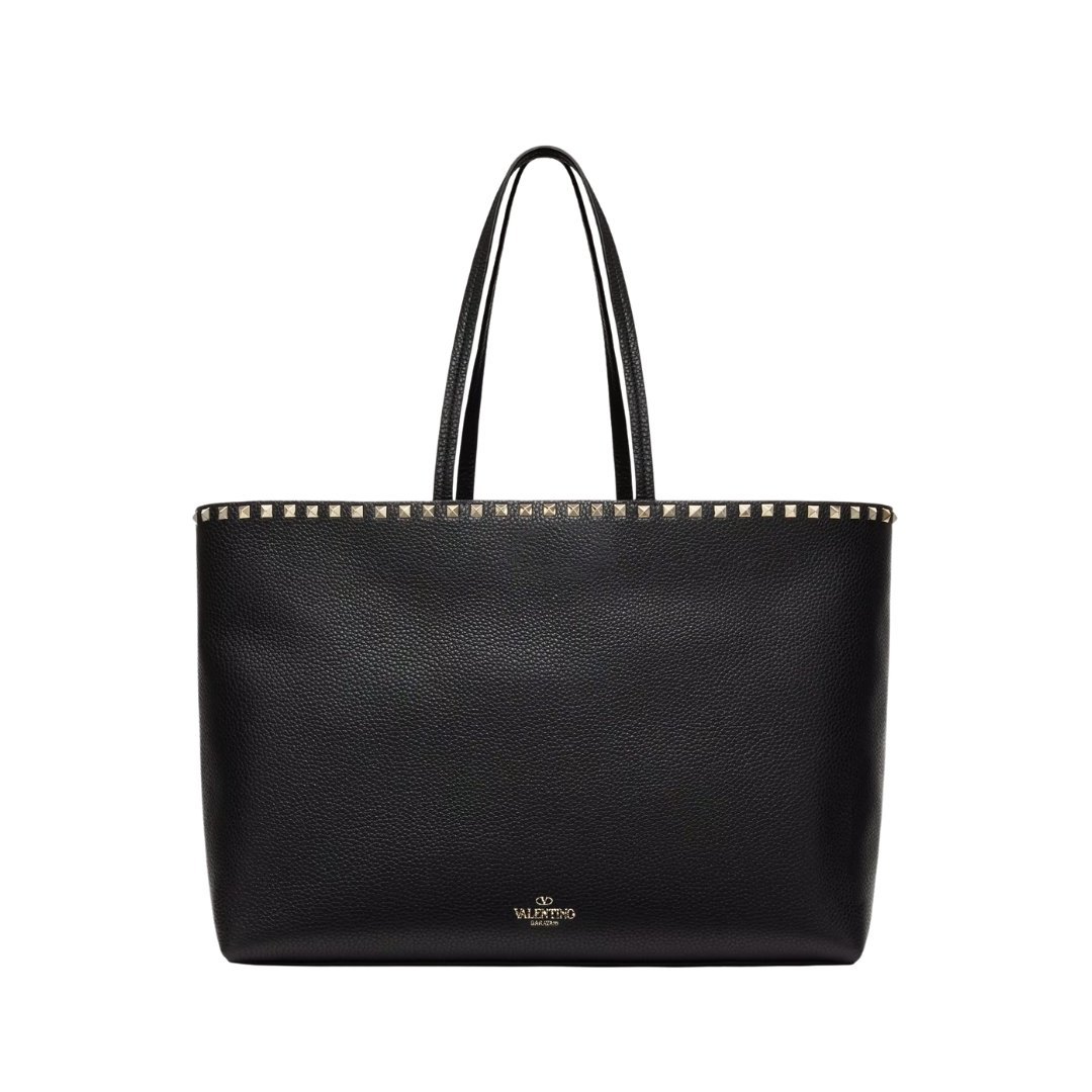 Kalbsleder Tote Schwarz 48cm