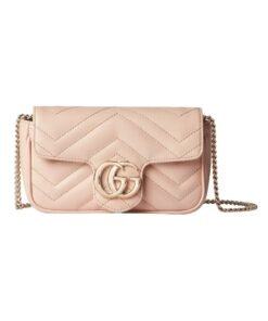 Hellrosa Matelass? Super-Mini-Tasche 16.5cm