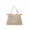 Ledertasche in Grau-Taupe 28cm