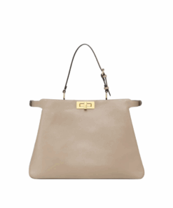 Ledertasche in Grau-Taupe 28cm