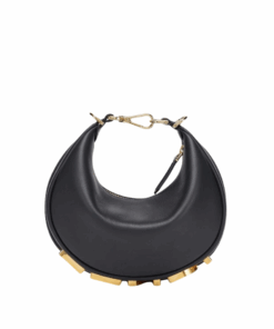 Mini schwarze Ledertasche 13cm