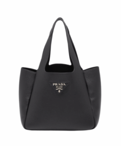 Tote Bag aus Leder Schwarz 25 cm