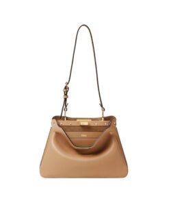 Alternative view of Tasche aus Leder in Cappuccino-Farbe  19cm