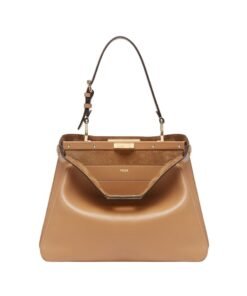 Alternative view of Ledertasche in Milchkaffee-Farbe 25.5cm