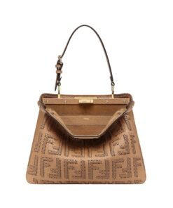 Alternative view of Ledertasche mit FF-Milchkaffee-Geflecht 25.5cm