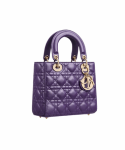 Alternative view of Donkerpaars lamsleer met Cannage-motief 20cm