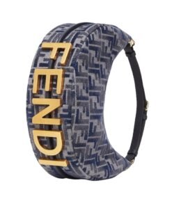 Alternative view of Ledertasche aus dunkelblauer FF-Chenille  24.5cm