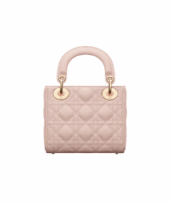 Alternative view of Poederroze lamsleer met Cannage-motief 17cm