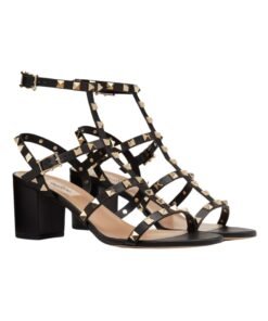 Alternative view of Rockstud Kalbsleder Fessel Schwarz 60cm