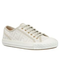 Alternative view of Low-Top-Sneaker aus wei?em Stoff mit FF-Muster