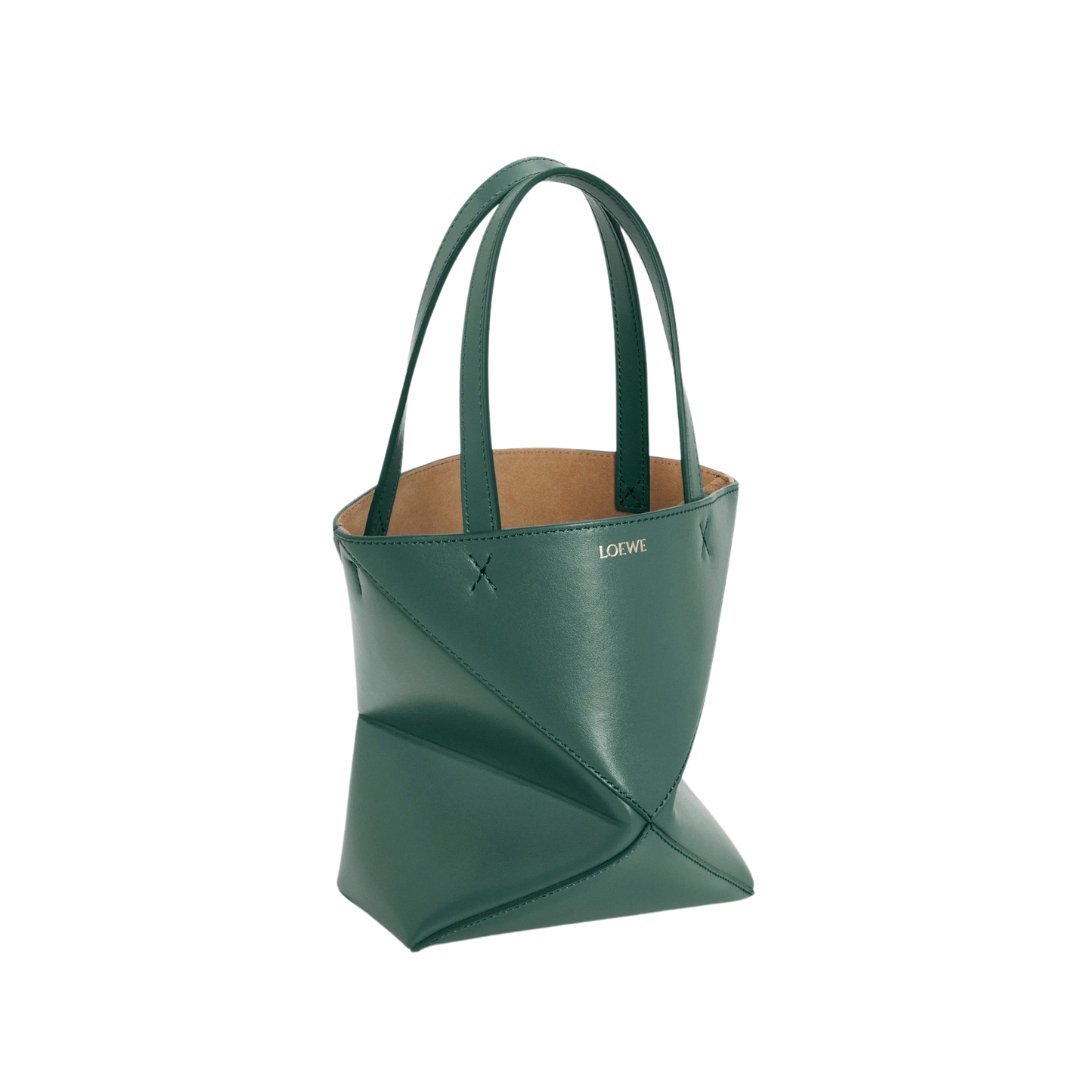 Fold Tote aus gl?nzendem Kalbsleder in Vetiver 20cm – Bild 2