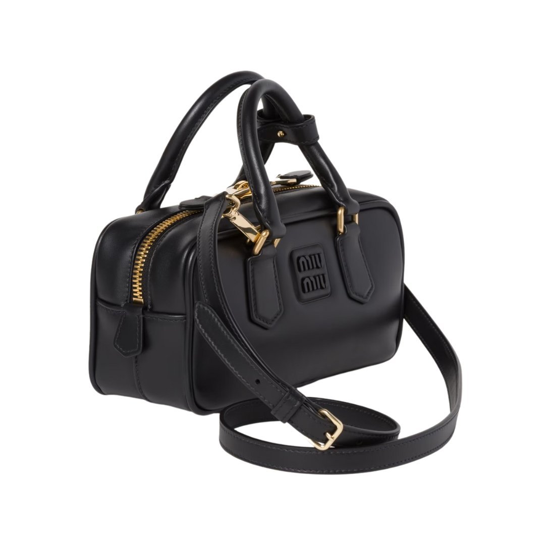 Arcadie-Leder-Mini Schwarz 10.5cm – Bild 2