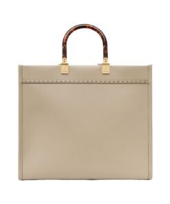Alternative view of Taubengraue Leder-Shoppingtasche 31cm