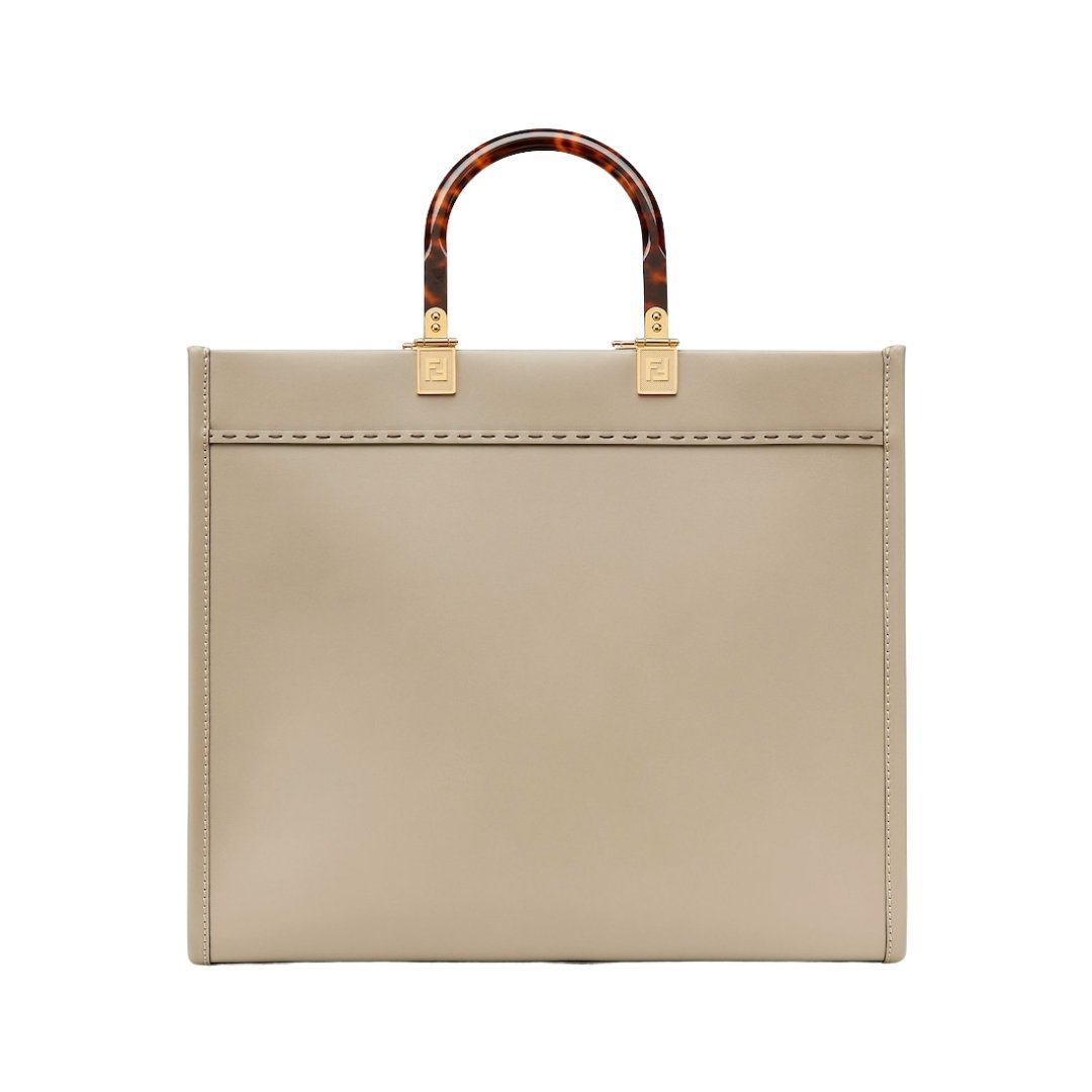 Taubengraue Leder-Shoppingtasche 31cm – Bild 2