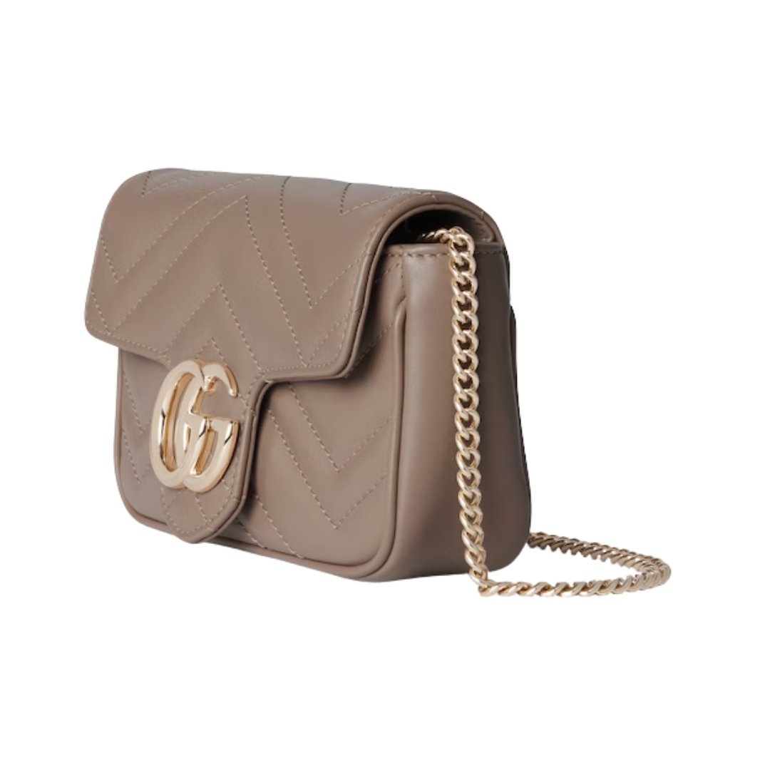 Super-Mini-Tasche aus taupefarbenem Leder 16.5cm – Bild 2