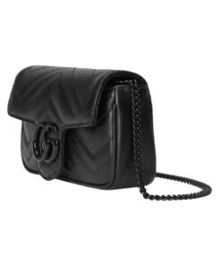 Alternative view of Super-Mini-Tasche aus schwarzem Matelass?-Leder 16.5cm