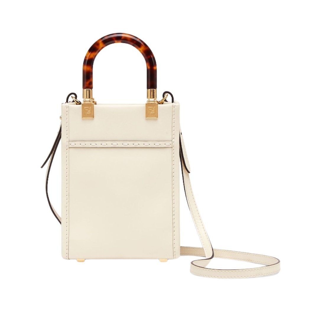 Mini Tasche aus wei?em Leder 18cm – Bild 2