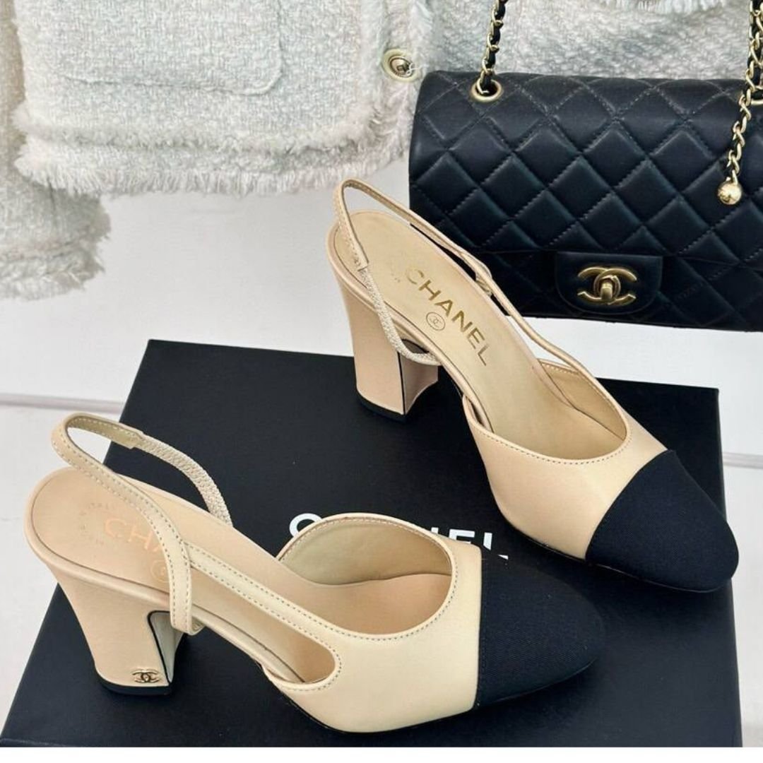 Ziegenleder & Grosgrain Beige & Schwarz – Bild 3