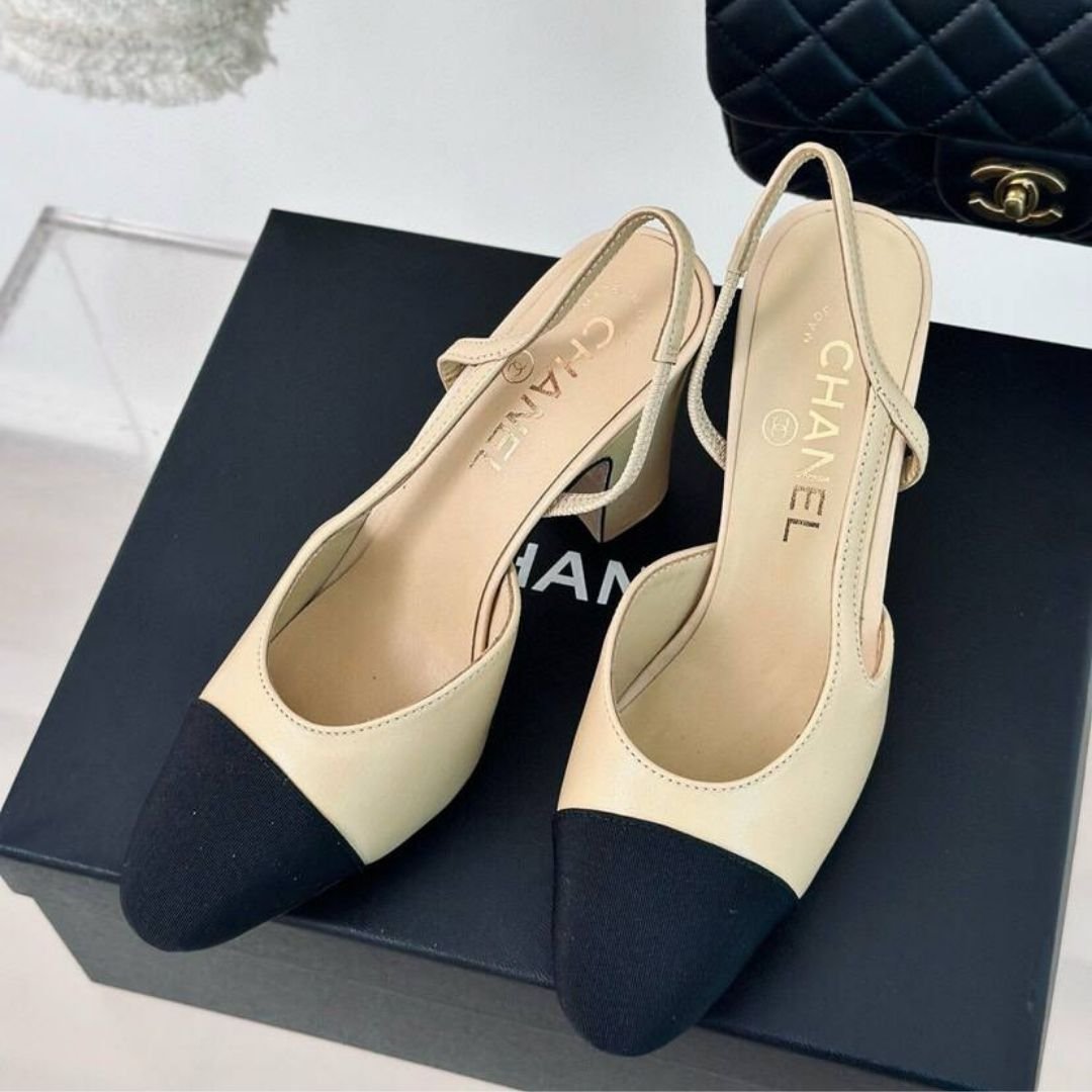 Ziegenleder & Grosgrain Beige & Schwarz – Bild 4