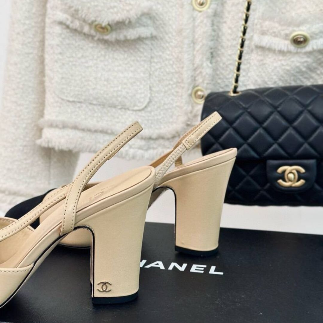 Ziegenleder & Grosgrain Beige & Schwarz – Bild 5