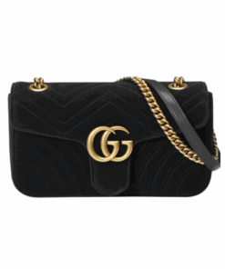 GG Marmont Velvet Schwarz 26 cm