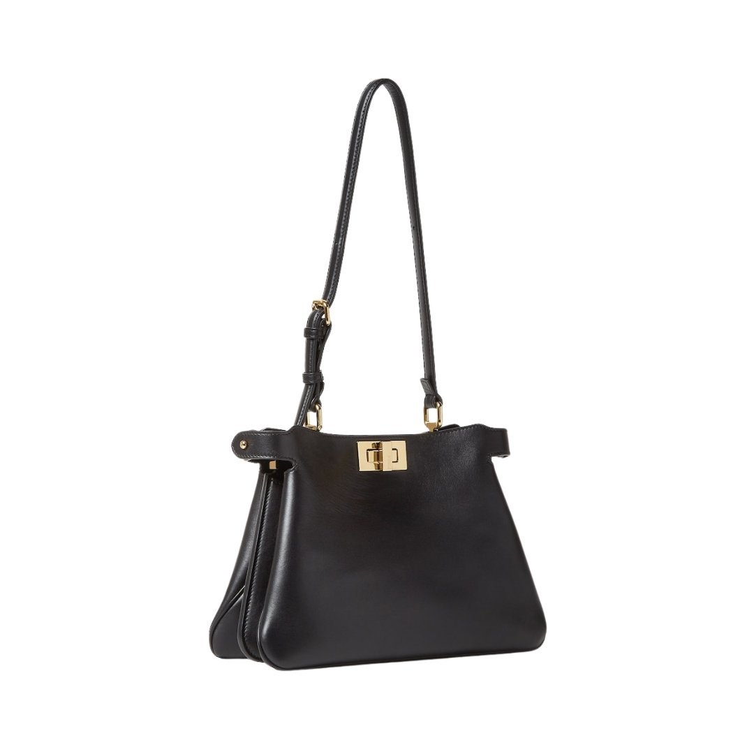 Tasche aus schwarzem Leder 19cm – Bild 3