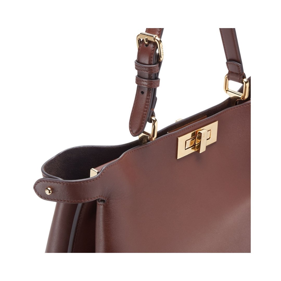 Dunkelbraune Ledertasche 28cm – Bild 3