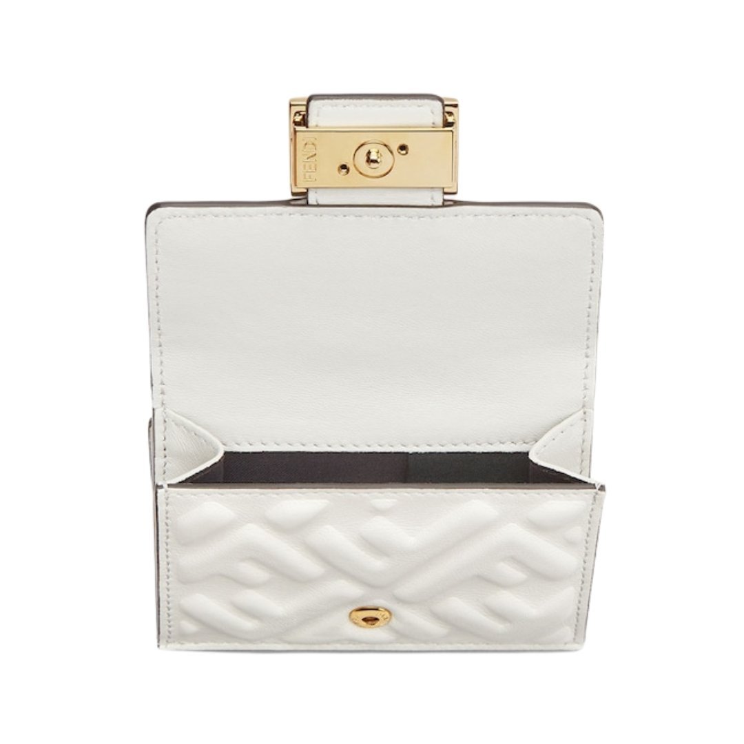 Brieftasche aus wei?em Nappaleder mit FF-Muster 7.5cm – Bild 3