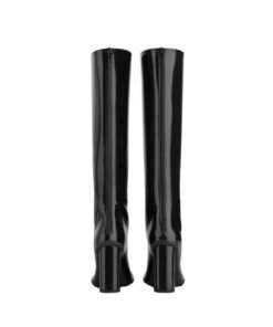 Alternative view of Leder-Kniestiefel Schwarz 9cm