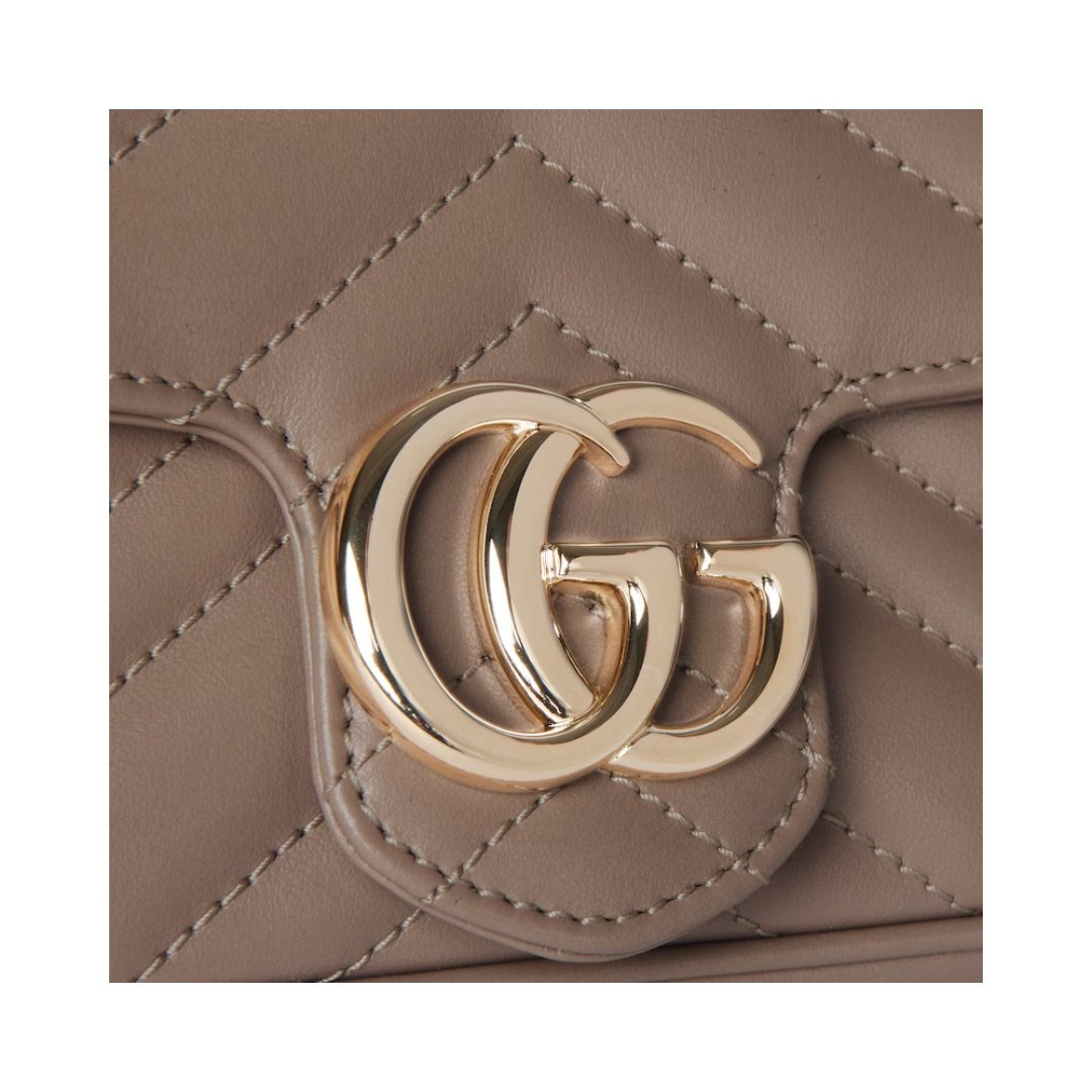 Super-Mini-Tasche aus taupefarbenem Leder 16.5cm – Bild 3