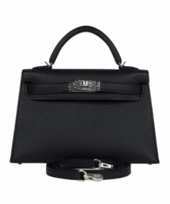 Kelly Epsom Schwarz/Silbern 20 cm