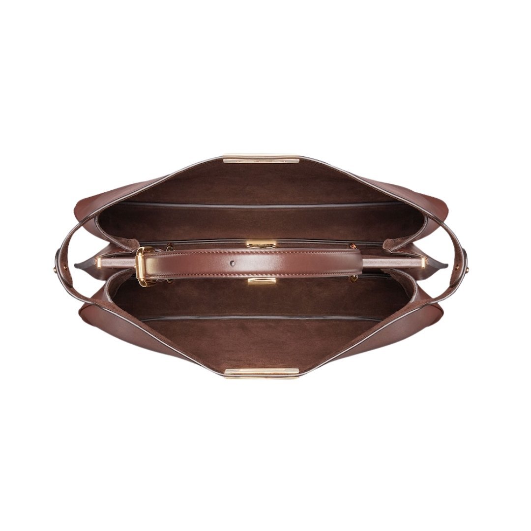 Dunkelbraune Ledertasche 28cm – Bild 4