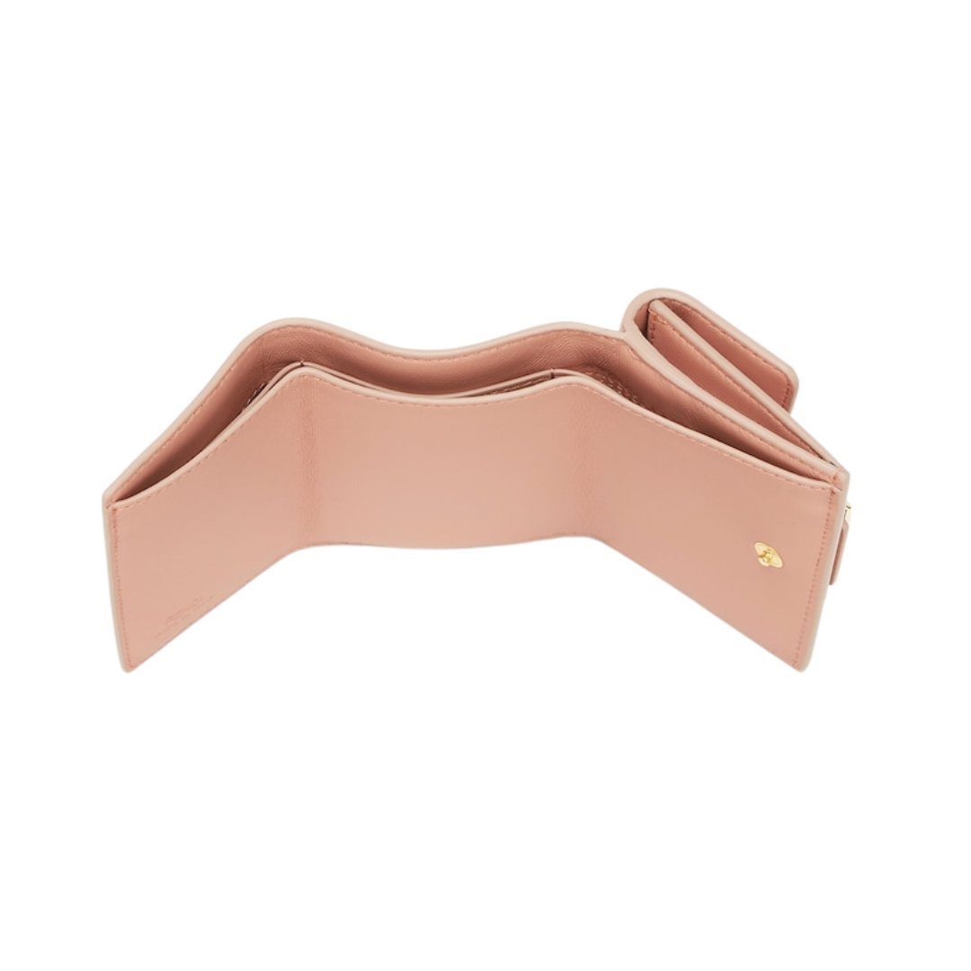 Brieftasche aus rosa Nappaleder mit FF-Muster 7.5cm – Bild 4