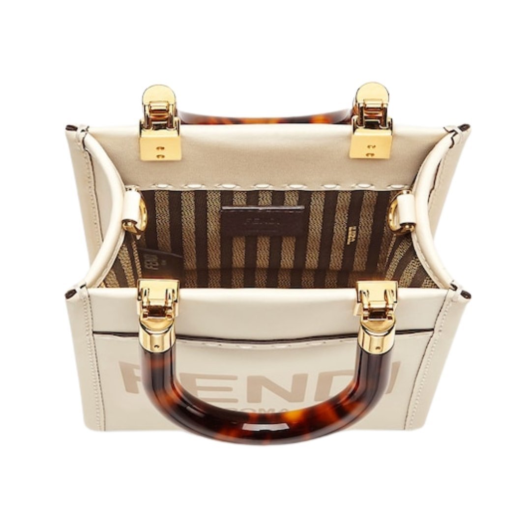 Mini Tasche aus wei?em Leder 18cm – Bild 4