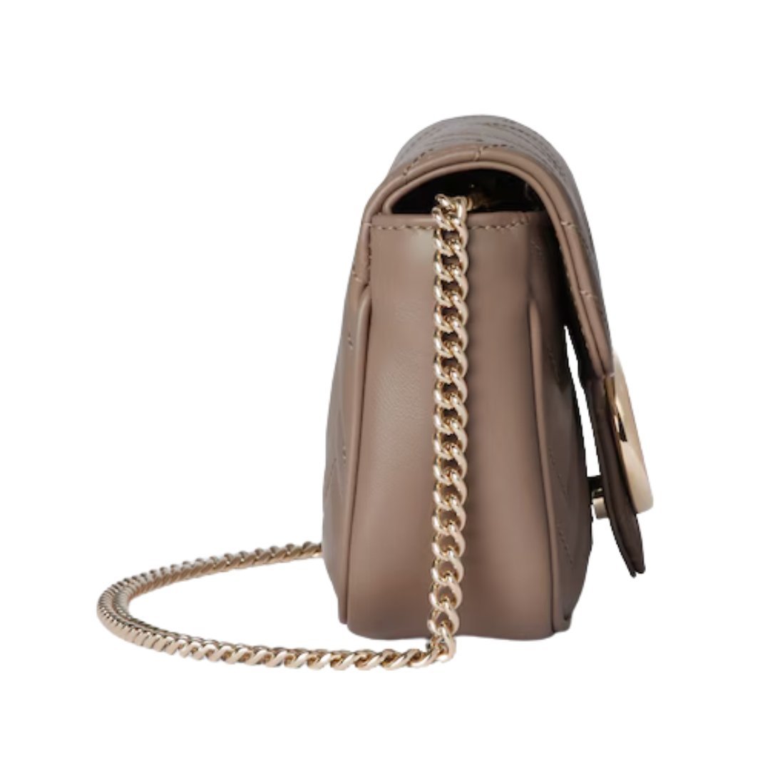 Super-Mini-Tasche aus taupefarbenem Leder 16.5cm – Bild 5